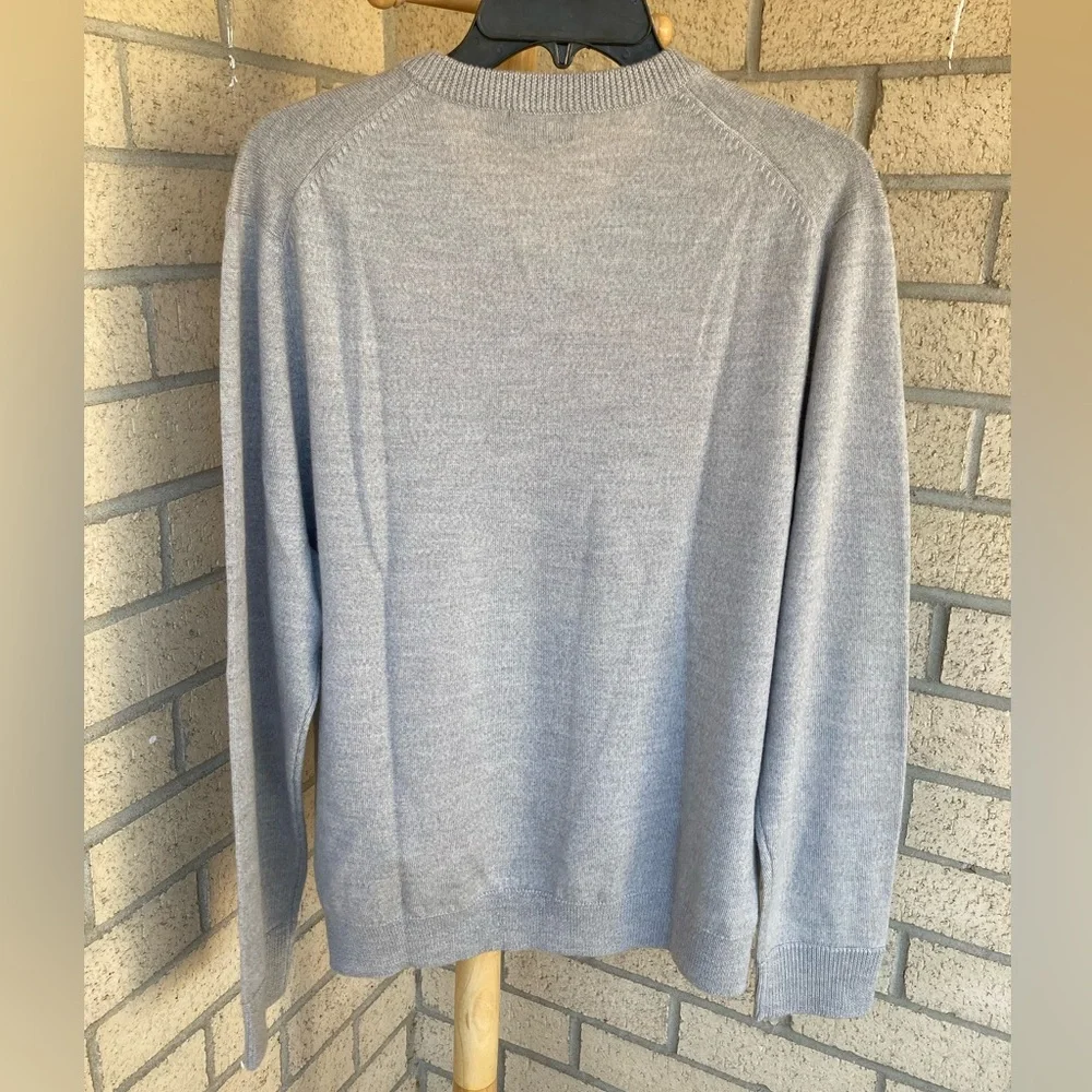 J Crew 100% Wool Gray V Neck Sweater